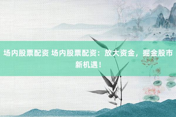 场内股票配资 场内股票配资：放大资金，掘金股市新机遇！
