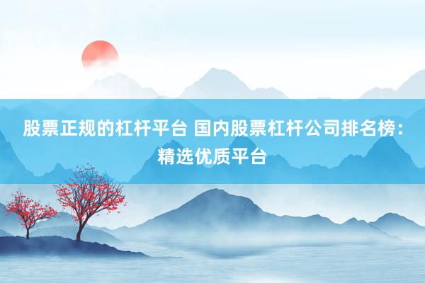 股票正规的杠杆平台 国内股票杠杆公司排名榜：精选优质平台