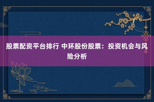 股票配资平台排行 中环股份股票：投资机会与风险分析