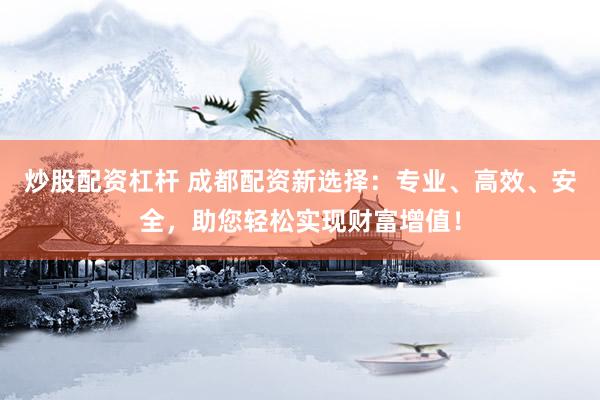炒股配资杠杆 成都配资新选择：专业、高效、安全，助您轻松实现财富增值！