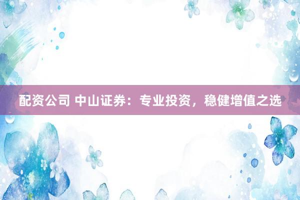 配资公司 中山证券：专业投资，稳健增值之选