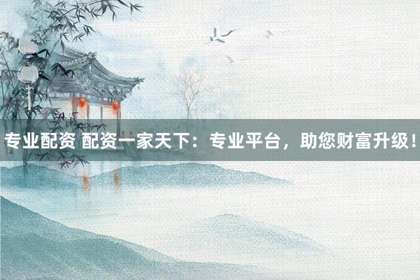 专业配资 配资一家天下：专业平台，助您财富升级！