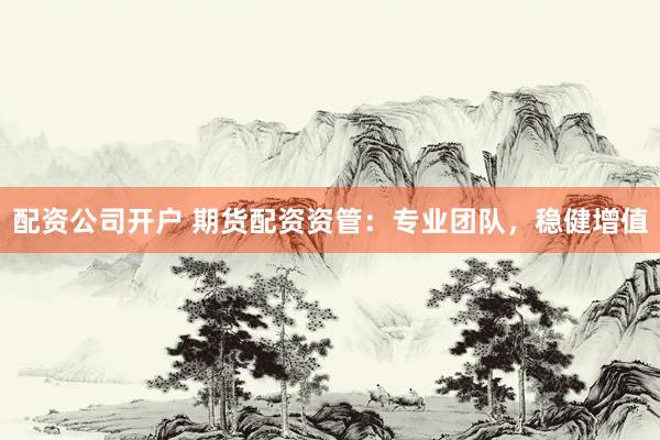 配资公司开户 期货配资资管：专业团队，稳健增值