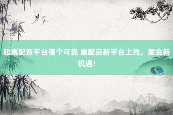 股票配资平台哪个可靠 票配资新平台上线，掘金新机遇！