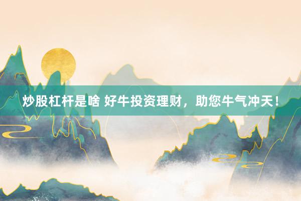 炒股杠杆是啥 好牛投资理财，助您牛气冲天！