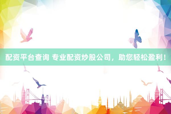 配资平台查询 专业配资炒股公司，助您轻松盈利！