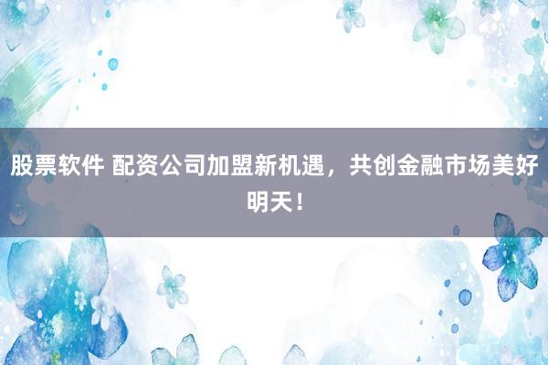 股票软件 配资公司加盟新机遇,共创金融市场美好明天!