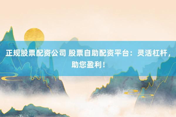 正规股票配资公司 股票自助配资平台:灵活杠杆,助您盈利!