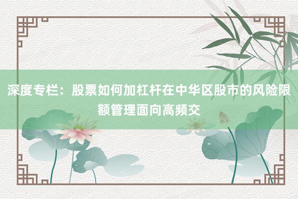 深度专栏:股票如何加杠杆在中华区股市的风险限额管理面向高频交