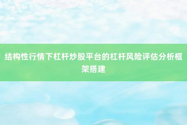 结构性行情下杠杆炒股平台的杠杆风险评估分析框架搭建