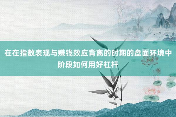 在在指数表现与赚钱效应背离的时期的盘面环境中阶段如何用好杠杆