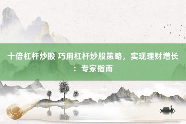 十倍杠杆炒股 巧用杠杆炒股策略，实现理财增长：专家指南