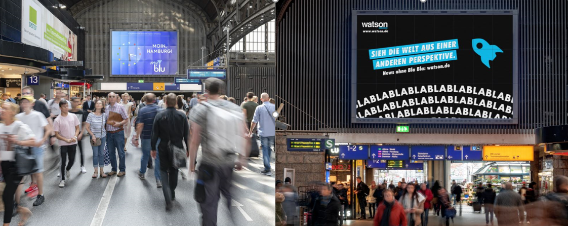 德国汉堡火车站出口电子屏广告代理德国户外大屏广告发布找博瑞志远